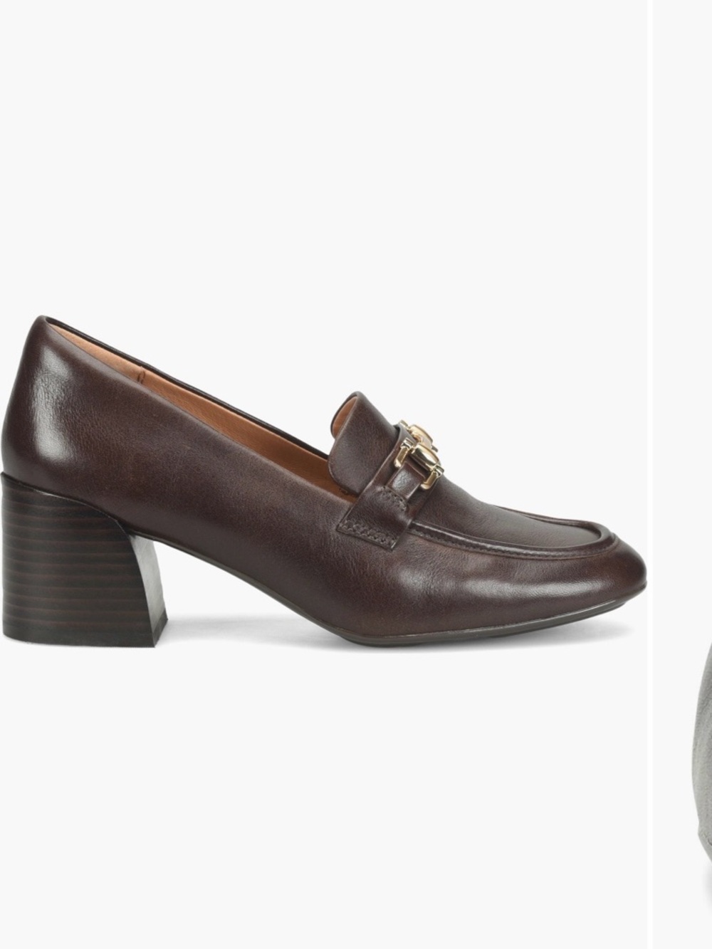 Söfft Cassandra Espresso Leather Loafers with Gold Hardware